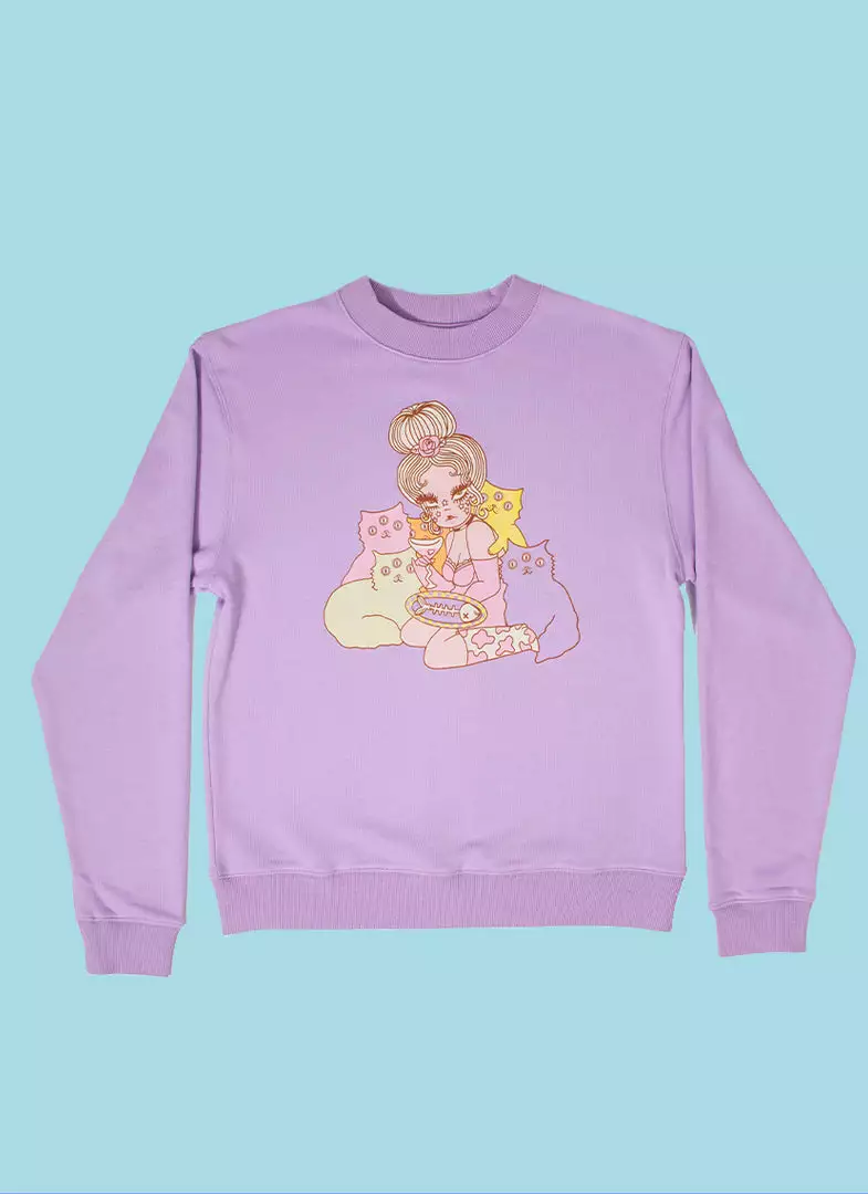 Valfré Cat Lady Crew Neck Sweatshirt New 3 Valfré Cat Lady Crew Neck Sweatshirt New